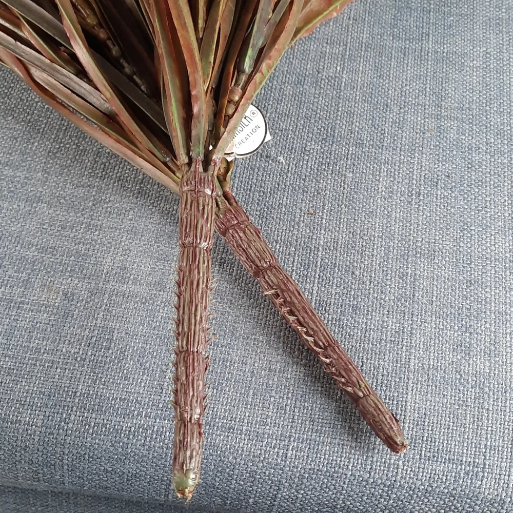 Brown Wide Artificial Grass Bush Fall Harvest Thanksgiving Decoration Accent Set